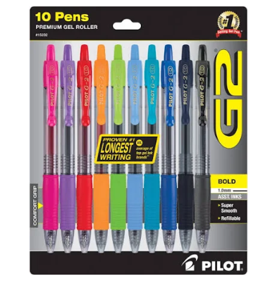 10 multicolored pens
